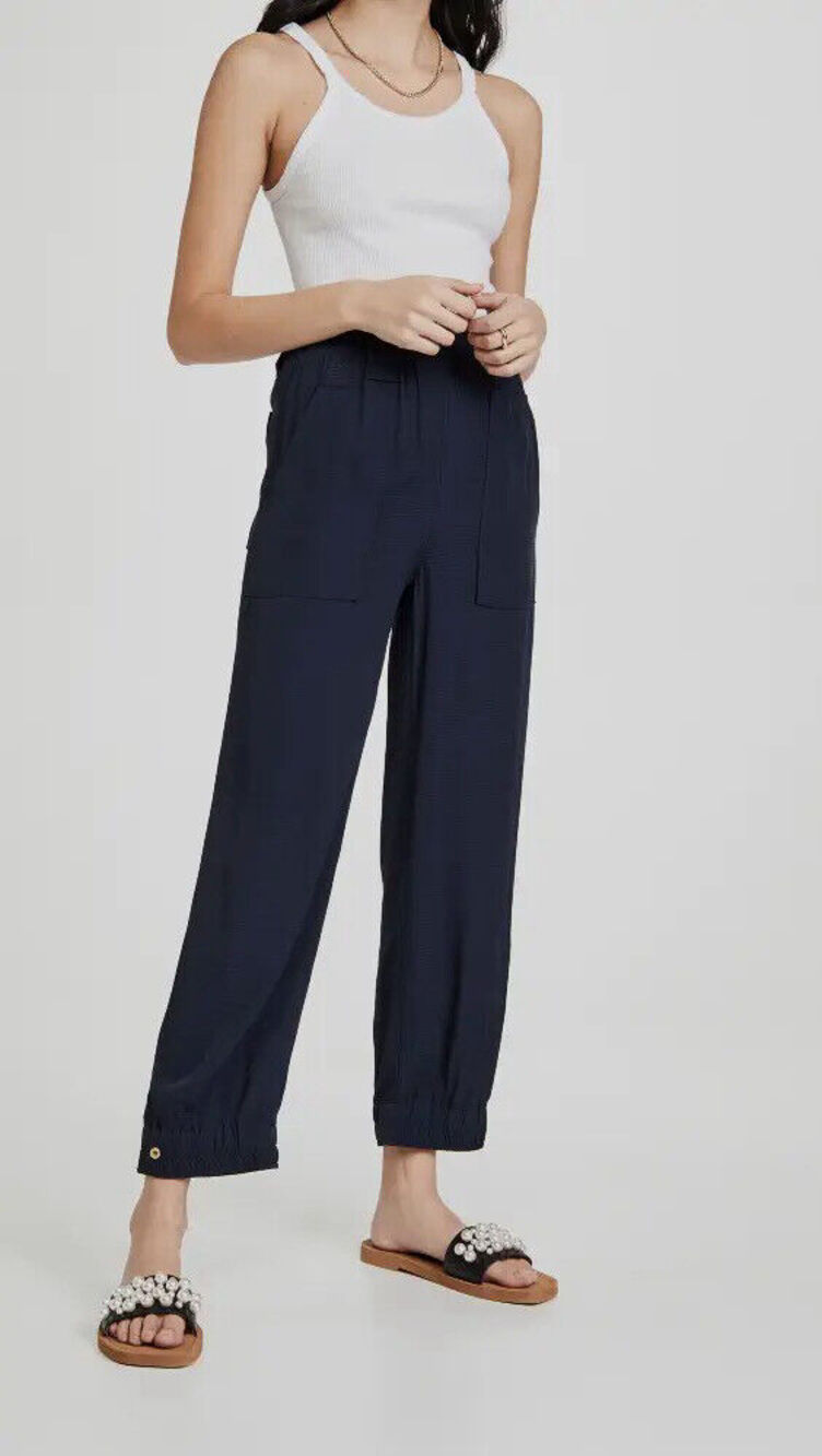 GANNI Ripstop Ecovero Lounge Pants Navy